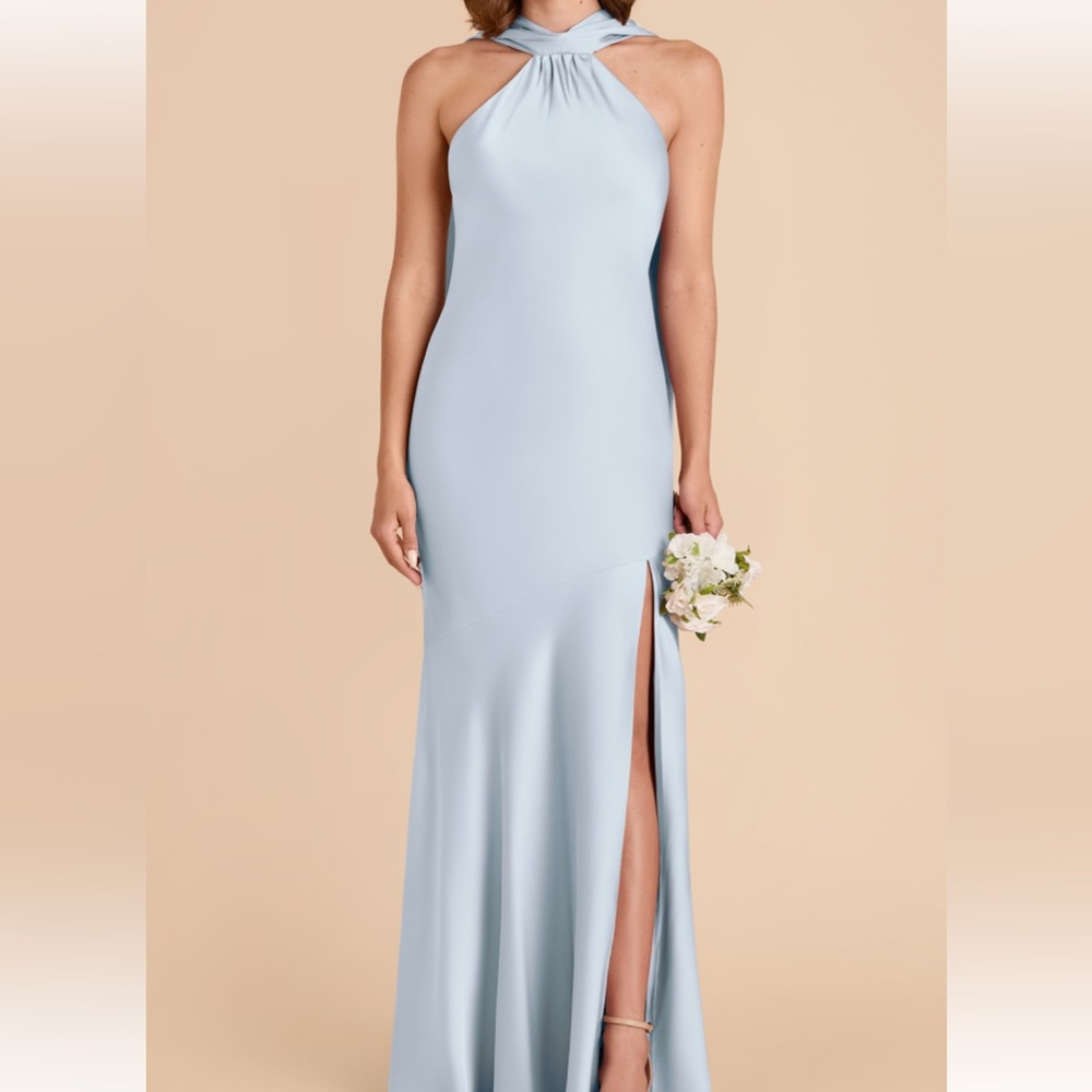 Birdy Grey Eileen Matte Satin Dress in Blue Size Medium